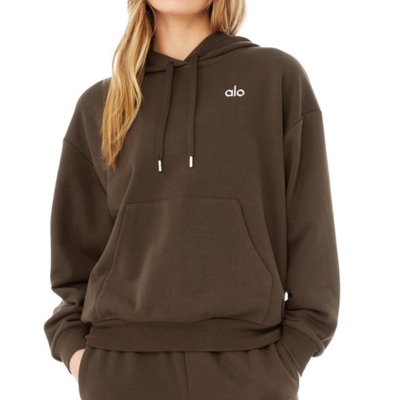 ALO Yoga Tops - Alo Yoga Accolade Hoodie Espresso